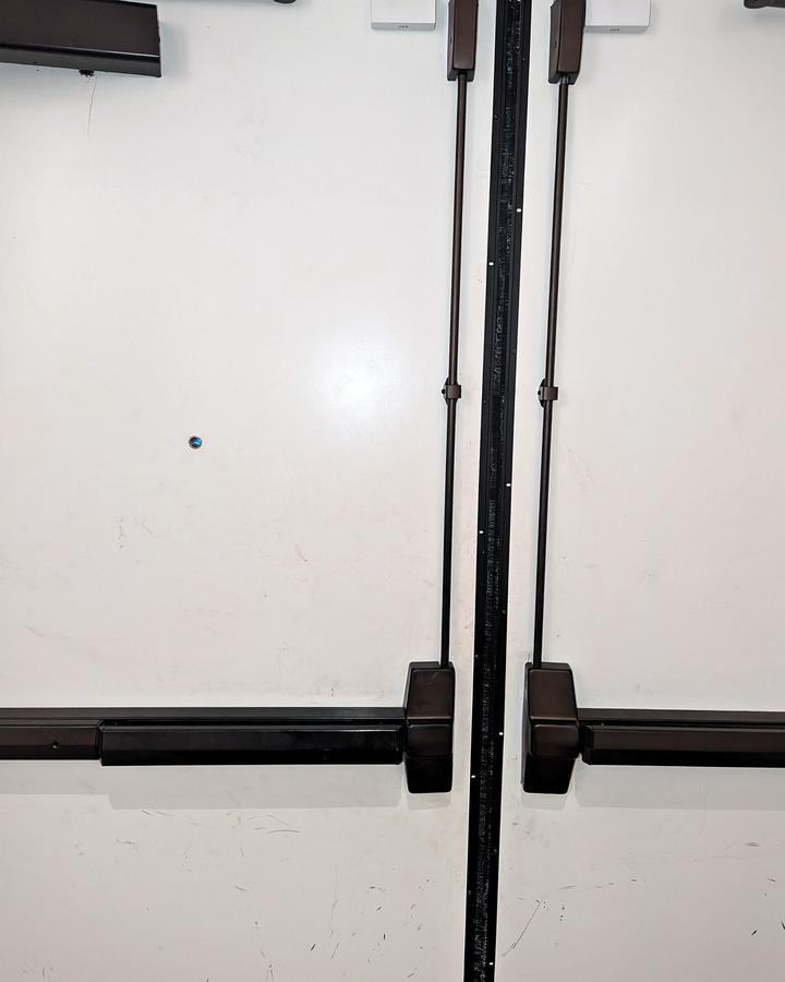 Commercial doors with panic bars