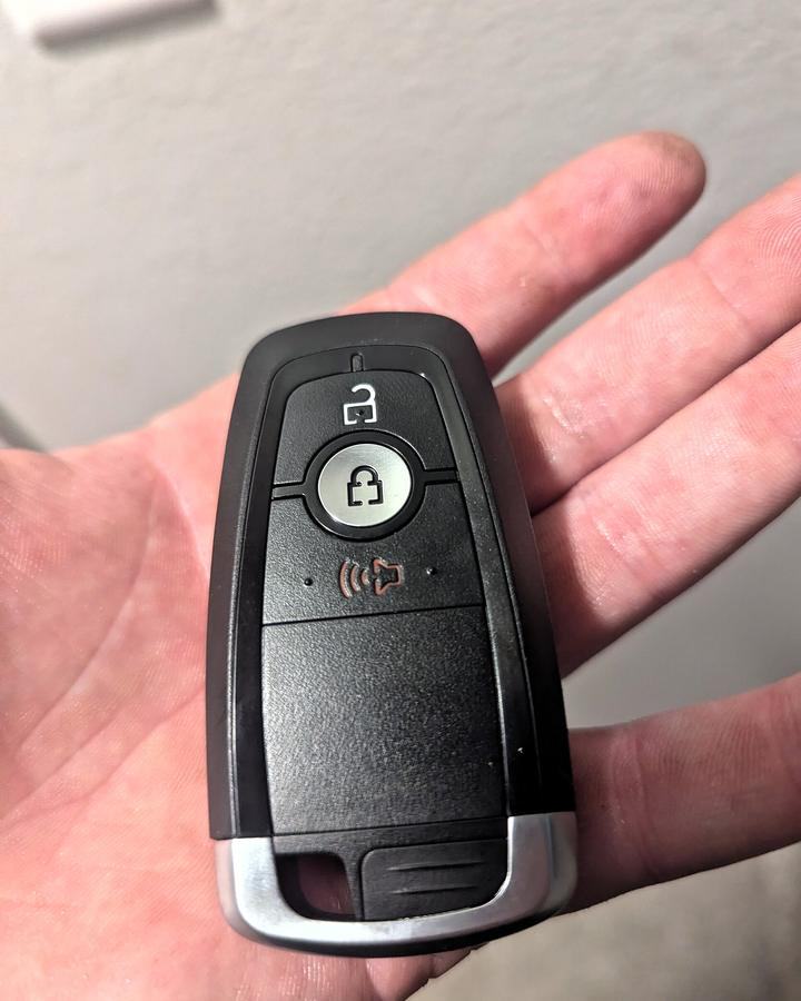 Ford push-to-start smart key in a hand